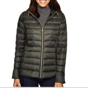 Vince Camuto Down Coat with Velvet Trim